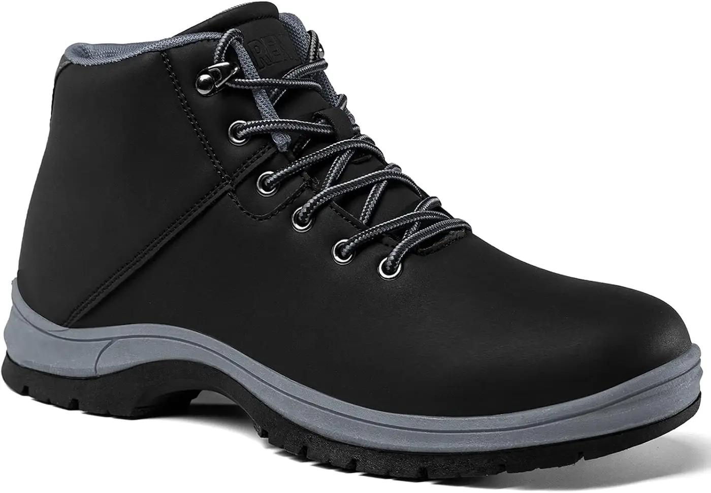 CARENURSE Mens Lightweight Hiking Boots Water Resistant Mid Ankle Work Casual Hiker Trekking Outdoor Boots Anti Slip Hiking Shoes