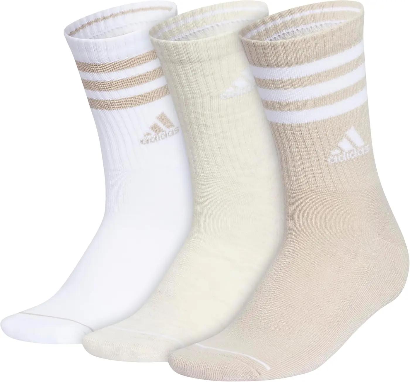 adidas Women's Cushioned Crew Socks (3 Pairs) Durable &amp; Comfortable