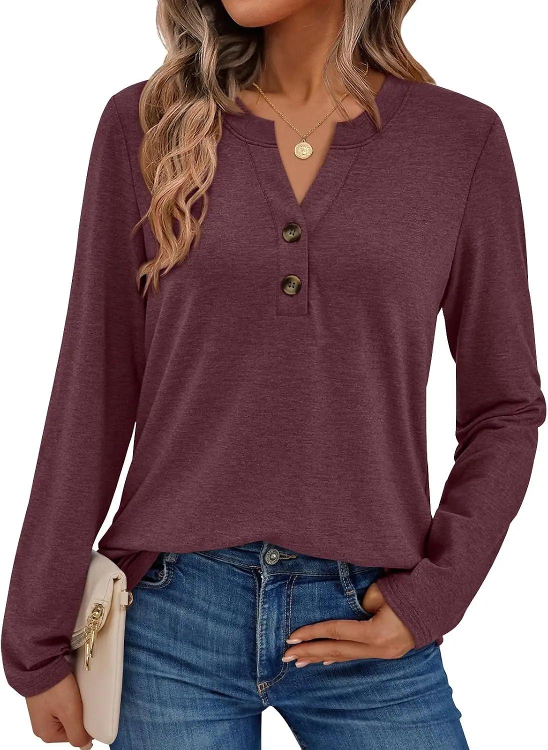 AUTOMET Women's Long Sleeve Shirts 2026 Spring Fashion Dressy Casual Tops Trendy Henley Blouses Cute Work Outfits Clothes OEKO-TEX STANDARD 100
