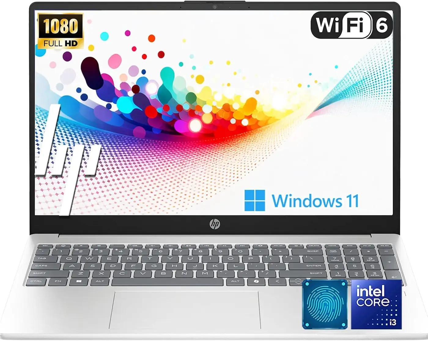 HP Latest 15.6" FHD Laptop with Office 365 for Web | Intel 13th 8 Cores i3 CPU (Beat 11th i5) | 8GB RAM, 768GB Storage (256GB SSD + 512GB External) | Fingerprint Reader | Wi-Fi 6 | Win 11 | No Mouse