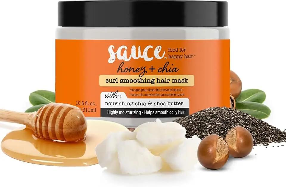 SAUCE BEAUTY Hair Mask, Honey Chia Smoothing Curl Mask for Dry Hair (10.5 Fl Oz) Hydrating, Anti Frizz Softener with Shea Butter, Honey &amp; Chia for Naturally Curly, Wavy &amp; Coily Hair Care