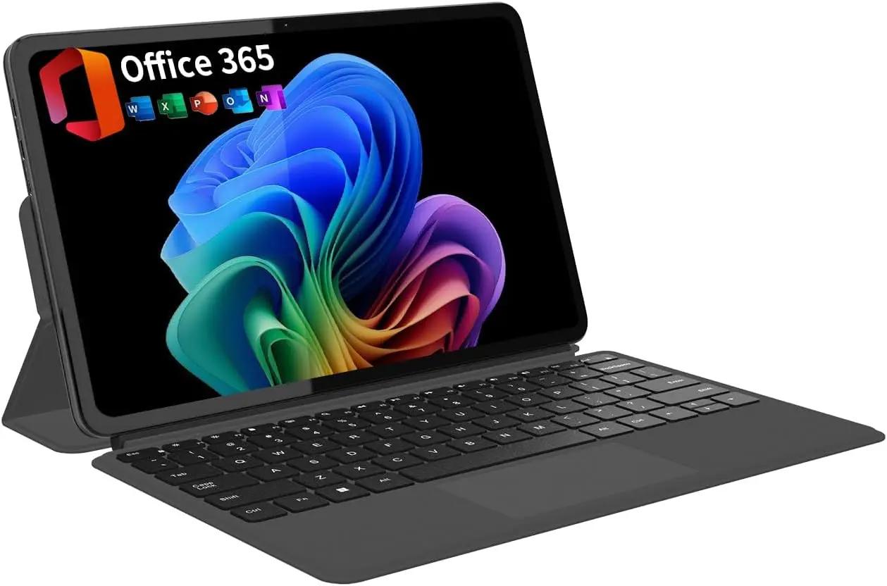 2-in-1 Laptop Tablet 2026 with Magnetic Keyboard &amp; 1-Year Office 365, 12" 2K FHD IPS Touchscreen, 12GB RAM 512GB SSD, 6500Y Processor, USB-C, Dual Speakers, Windows 11 Laptop for Home Office Students