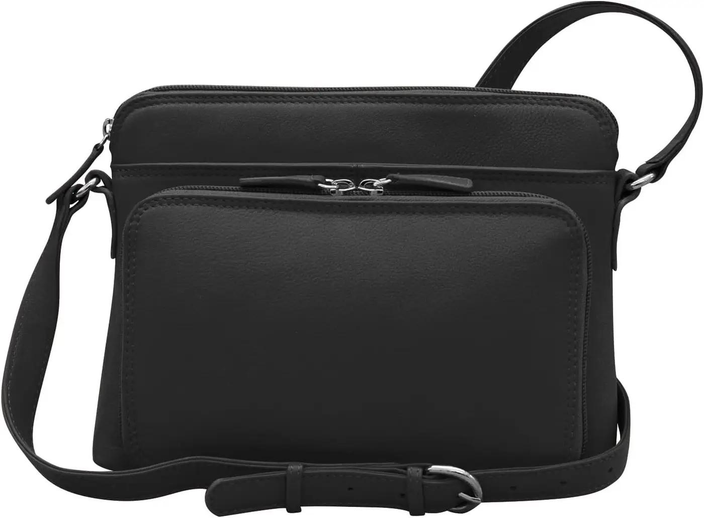 ili New York Genuine Leather Crossbody Bags for Women - Premium RFID Blocking Shoulder Bag Organizer with Adjustable Strap