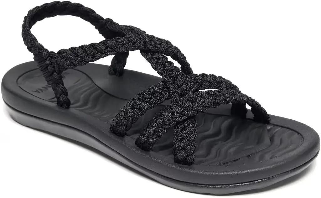 MEGNYA Women's Comfortable Walking Sandals with Arch Support, Athletic Hiking Sandals with Handmade Straps, Outdoor Soft Water Sandals for Beach Poolside Travel Camping