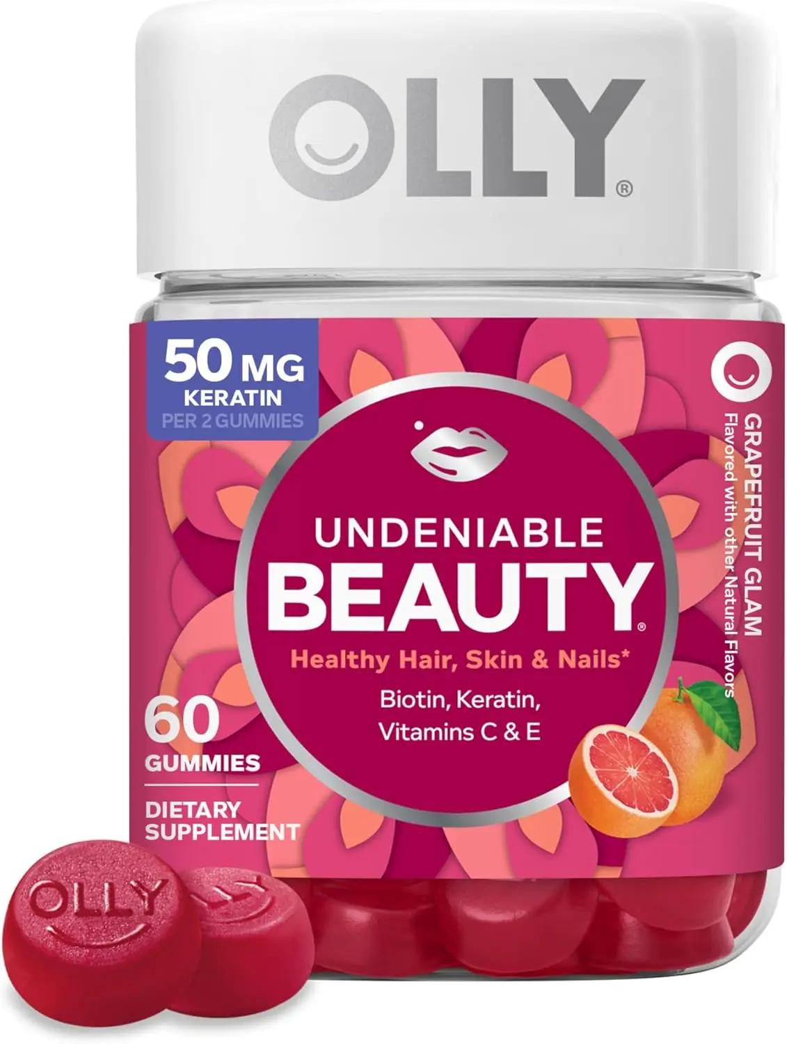 Olly, Gummy Undeniable Beauty Grapefruit Glam, 60 Count