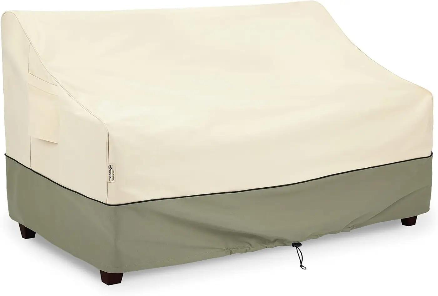 COSFLY Outdoor Furniture Patio Sofa Covers Waterproof, Outside Loveseat Covers Fits up to 58W x 32.5D x 31H inches Beige