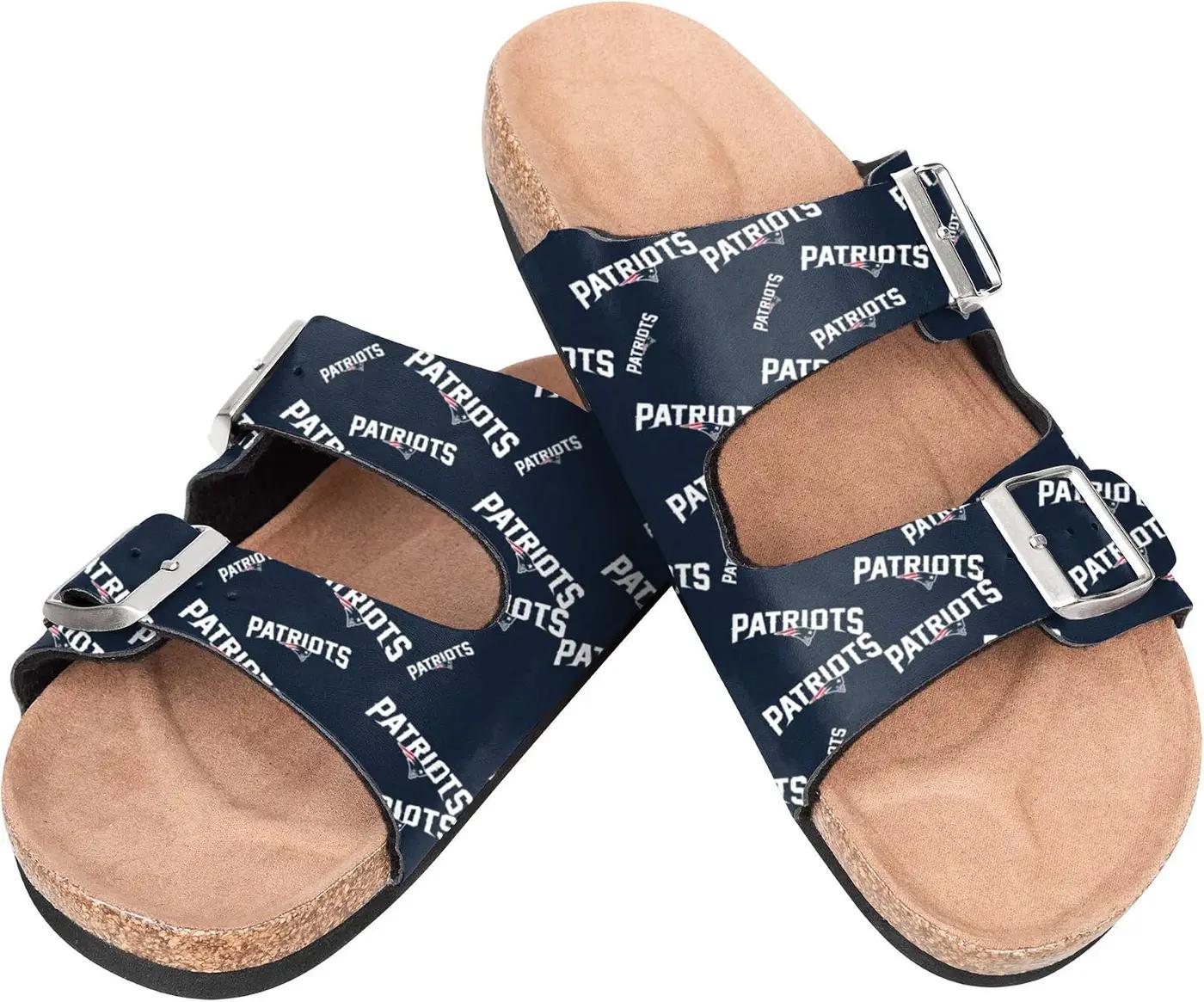 FOCO Womens NCAA Team Logo Double Buckle Sandals