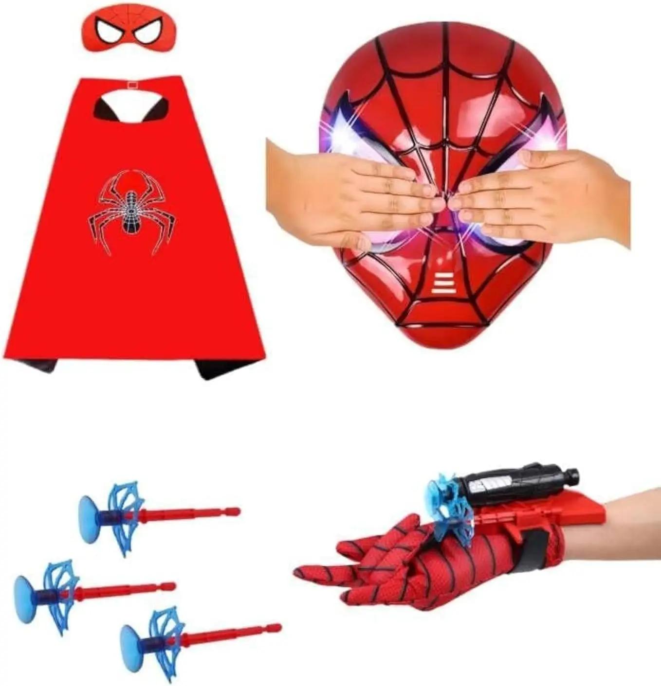 Ronolezety spider toys for boys 4-6，superhero capes for kids and LED Mask - web shooters,Superhero Toy Shooter - Compatible with Superhero Toys