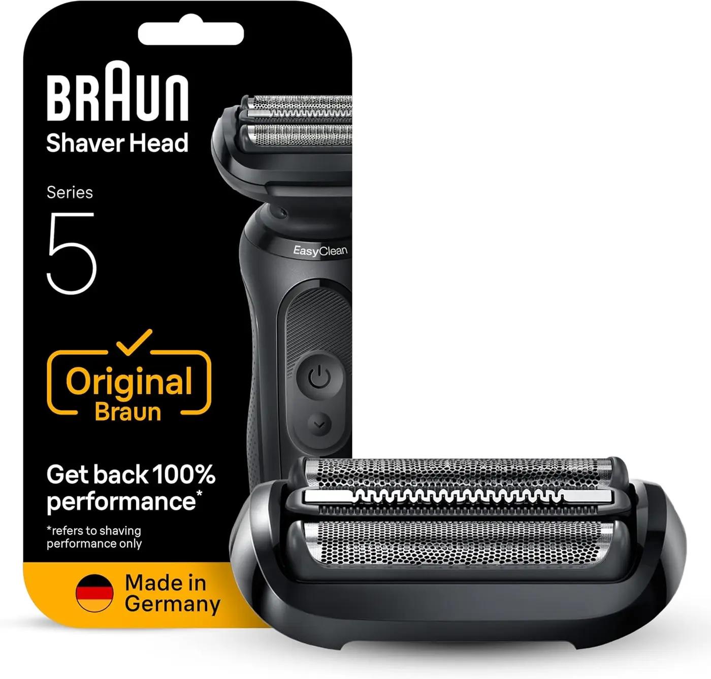Braun Series 5 Electric Shaver Replacement Head, Easily Attach Your Shaver Head for a Shave as efficient as Day one, Compatible with New Generation Series 5 Shavers, 54B, Black GreenCircle Certified: Certified Energy Savings