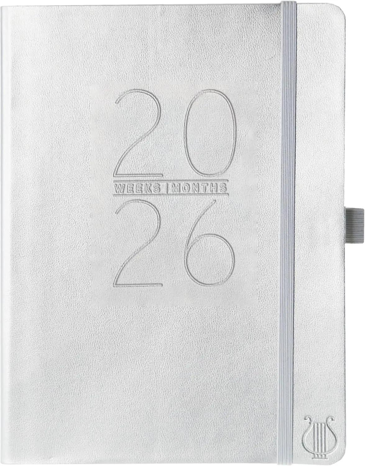 Graphique 2026 Apollo Business Planner | 18 Month Organizer, July 2025 - Dec. 2026 | Weekly &amp; Monthly Spreads | To-Do List &amp; Note Pages | Pen Loop | Vegan Leather | Silver | 6” x 8”