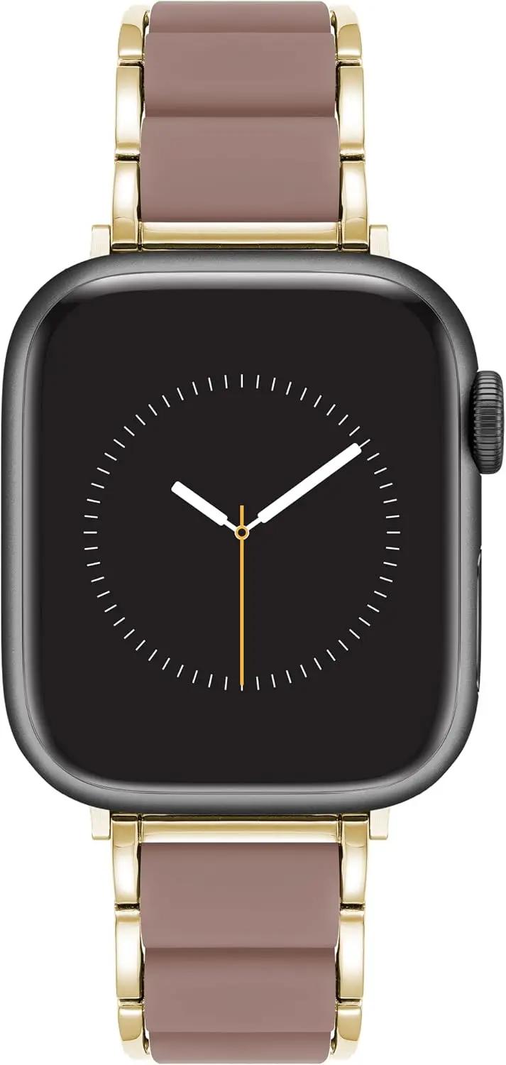 Anne Klein Silicone Fashion Bracelet for Apple Watch, Secure, Adjustable, Apple Watch Replacement Band, Fits Most Wrists