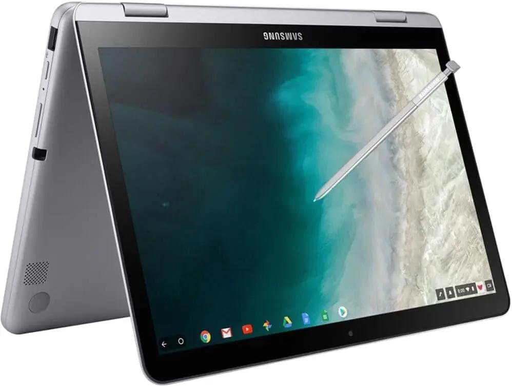 Samsung 12.2" FHD 2-in-1 Touchscreen Chromebook Plus Laptop (Intel Celeron 3965Y 2-Core, 4GB RAM, 64GB eMMC SSD, Stylus Pen, Wireless Mouse, WiFi, Bluetooth, Chrome OS) XE521QAB-M02US (Renewed) Global Recycled Standard