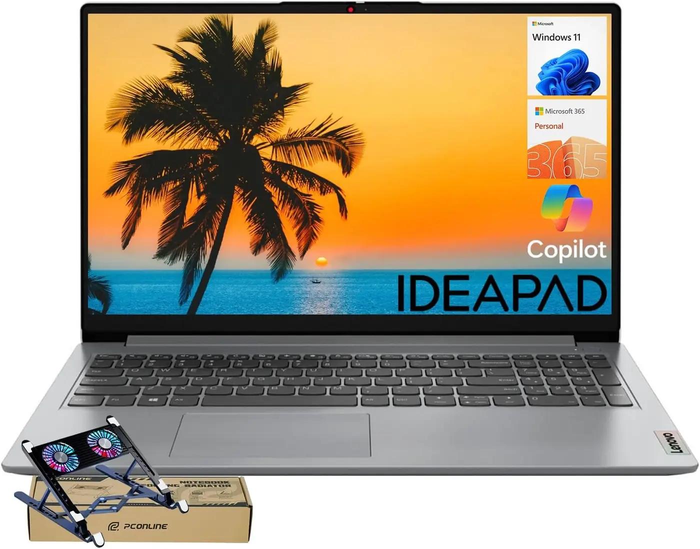 Lenovo IdeaPad FHD Business Laptop | Microsoft Office 365 | 15.6" FHD Anti-Glare Display | 128GB Storage | Intel 4-core CPU | Type-C | Copilot AI | HDMI | 10HR Battery | Windows 11 w/Cooler