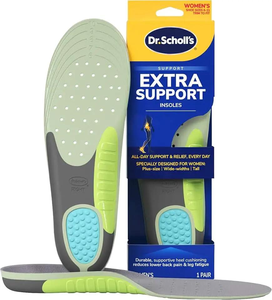Dr. Scholl's Extra Support Shoe Insoles for Women, Size 6-11, 1 Pair: Designed for Plus-Size and Tall Women, Arch Inserts - Helps Reduce Lower Back Pain and Foot &amp; Leg Fatigue