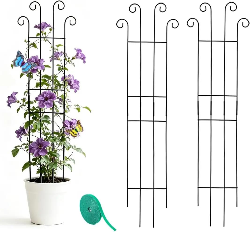 32.6inch Plant Trellis for Pot Climbing Plants Indoors &amp; Outdoor, Garden Trellis for Potted Plants, Rust-Proof Metal Sturdy Yet Gentle Climbing Stakes Support for Ivy Pothos Hoya Monstera (2pcs)