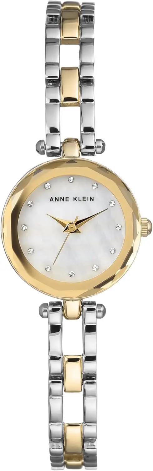 Anne Klein Women's Premium Crystal Accented Open Bracelet Watch