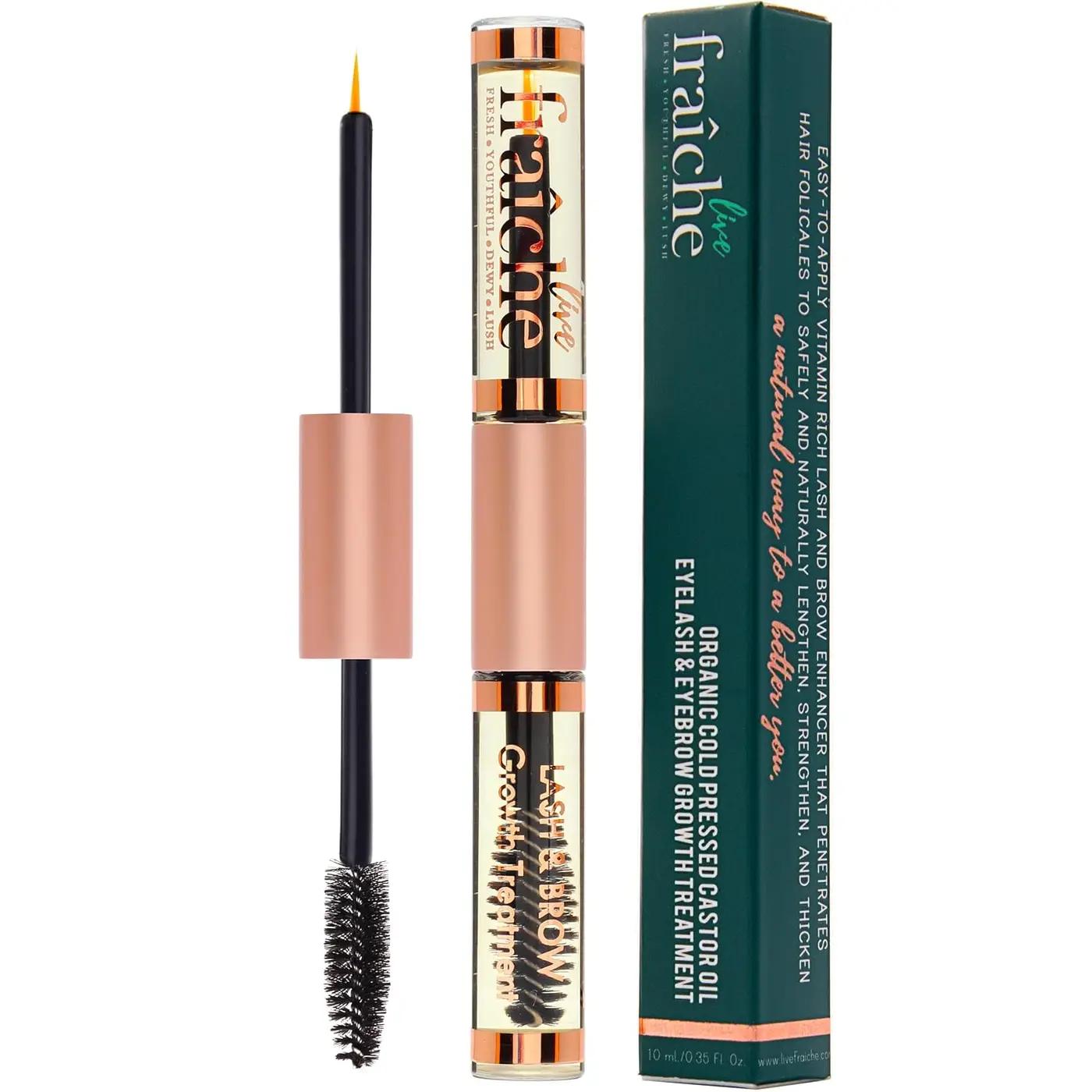 USDA Organic Castor Oil Lash Serum - Premium All Natural Cold Pressed Castor Oil Eyelash Growth Serum with Mascara Tube - Eyelash Treatment and Conditioner - For Thicker and Fuller Lashes USDA Organic