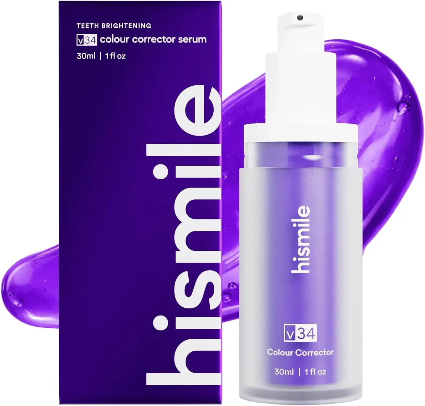 Hismile v34 Colour Corrector, Tooth Stain Concealer, Teeth Whitening Booster, Purple Toothpaste, Color Correcting Technology, V34, Tooth Colour Corrector