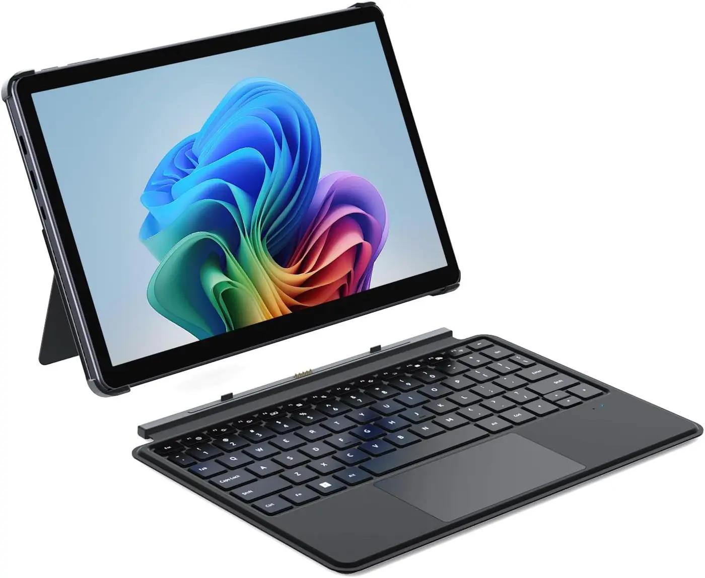 ADREAMER 10.1" Win 11 Tablet, 2 in 1 Tablet Laptop, Intel N150, 8GB + 256GB, 1280 x 800 HD IPS Touchscreen, WiFi 6, BT 5.2, Micro HDMI, Dual Type-C, USB 3.0