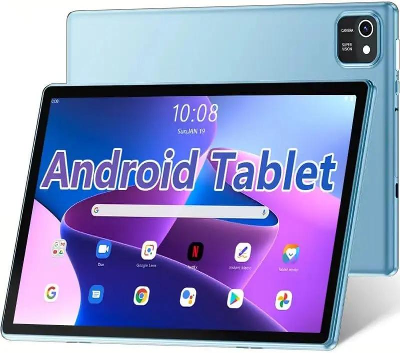 Tablet 10 inch Android Tablets, 6GB RAM 64GB ROM 1TB Expand, Quad-Core Processor, 1280x800 LCD Touch Screen, WiFi 4, Dual Camera, BT4.2, 6000mAh Battery (Blue)