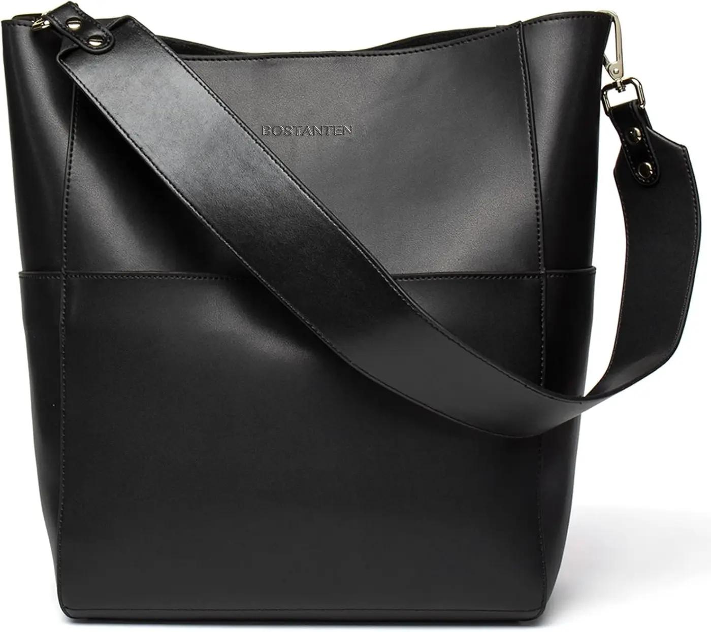 BOSTANTEN Women's Leather Designer Handbags Tote Purses Shoulder Bucket Bags Global Recycled Standard
