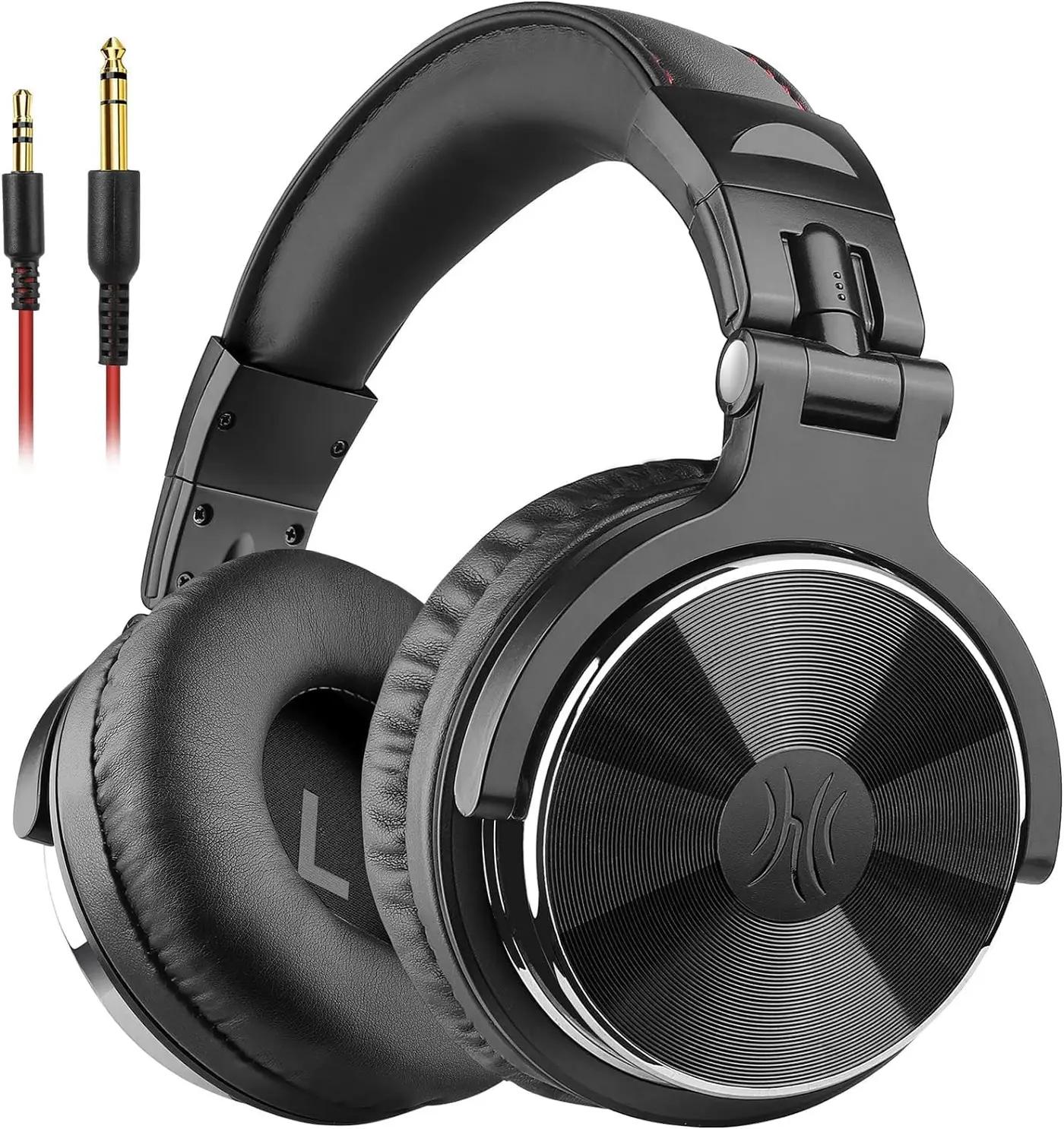 OneOdio Wired Over Ear Headphones Hi-Res Studio Monitor &amp; Mixing DJ Stereo Headsets with 50mm Drivers and 1/4 to 3.5mm Jack for AMP Computer Recording Podcast Keyboard Guitar Laptop - Black
