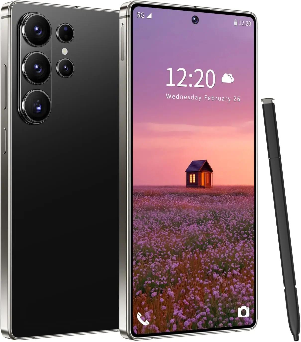 I26 Ultra 5G Unlocked Phones, Built in Pen, 7000mAh Long Battery Life Smartphone, 6.99" HD Screen Unlocked Cell Phone, 16+512GB Phone for Android15, Face ID/Fingerprint Lock/Dual SIM/GPS (Black)