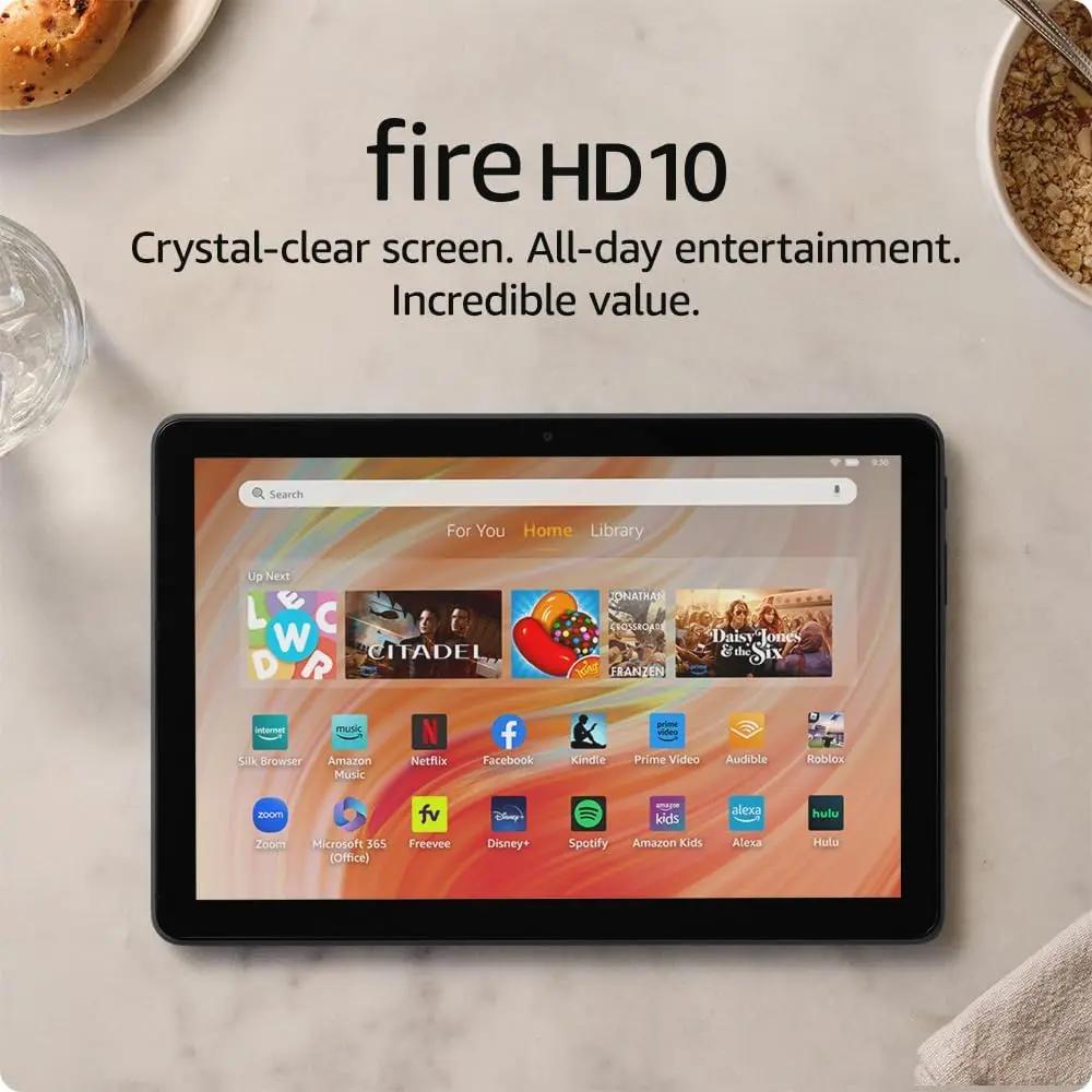 Like-New Amazon Fire HD 10 tablet, built for relaxation, 10.1" vibrant Full HD screen, octa-core processor, 3 GB RAM, 32 GB, Black