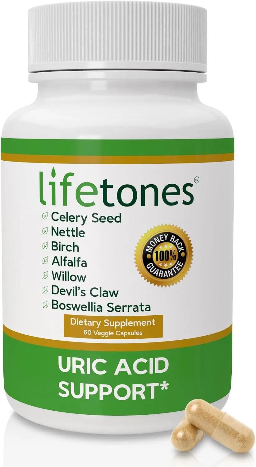 Uric Acid Cleanse &amp; Support Supplement – Daily Uric Acid Flush with Celery Seed, Nettle, Birch, Alfalfa, Devil’s Claw, Boswellia &amp; White Willow – Joint Support &amp; Kidney Cleanser – 60 Vegan Capsules
