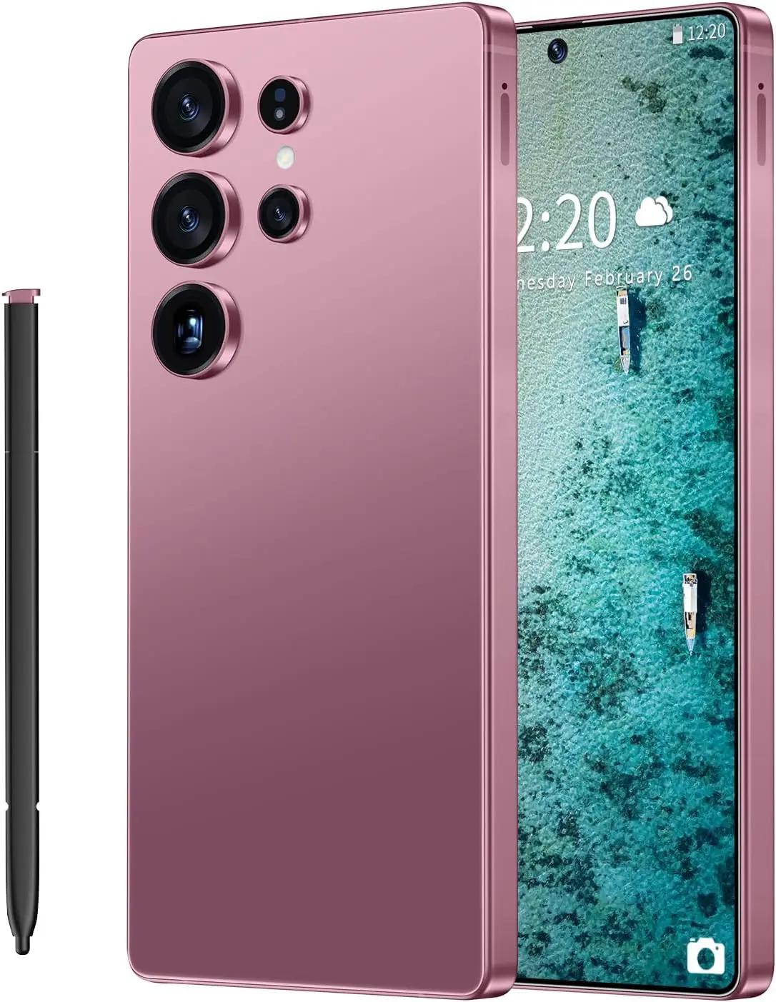 SZV I25 Ultra Unlocked Cell Phone,12+512GB 5G Unlocked Phone, Built in Pen Android 14 Battery 7000mAh 6.99" HD Screen Smartphone, Dual SIM/Face ID/Fingerprint Lock/GPS (Rose Gold, 12+512G)