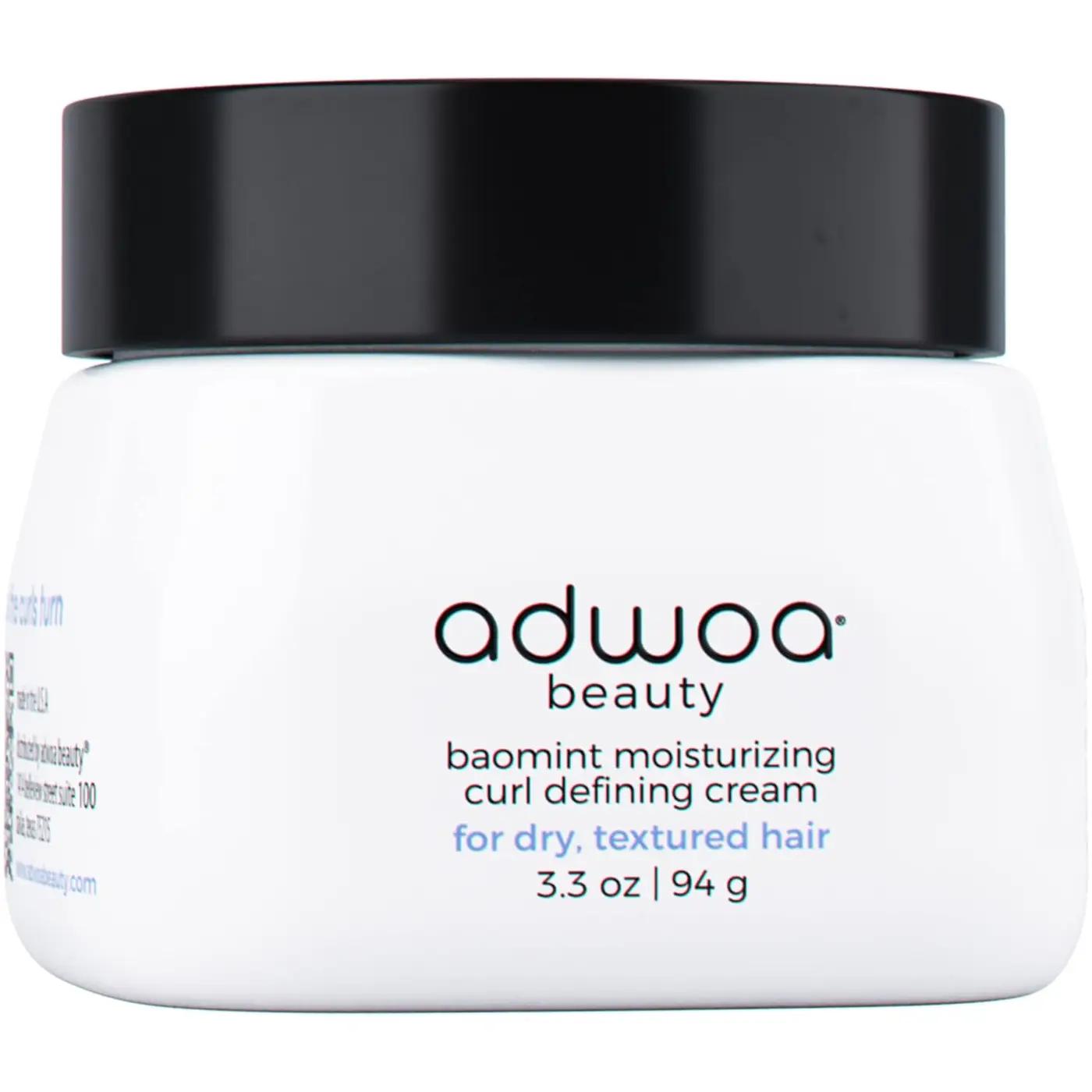 adwoa beauty - Baomint Curl Defining Cream with Organic Honey + Beeswax | Soft-Medium Hold for Curly, Coily + Kinky Hair | Frizz Control, Moisture + Shine (3.3 oz)