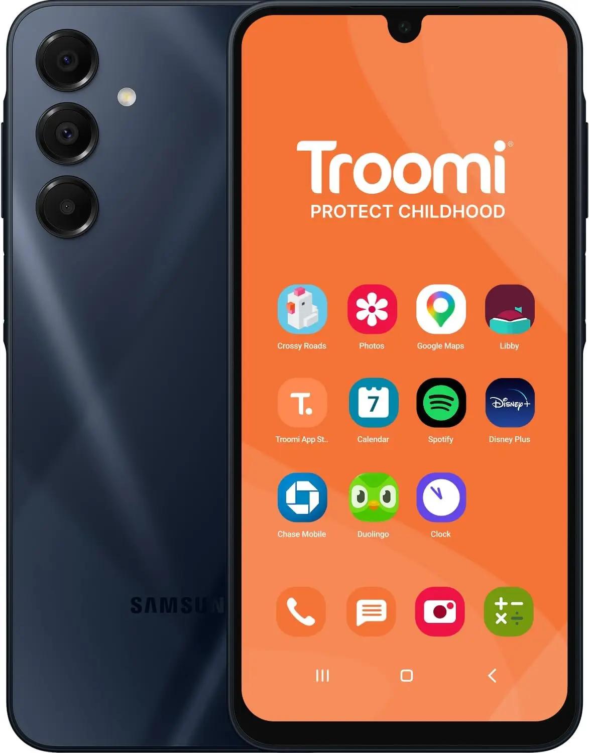 Troomi Safe Phone for Kids (Samsung Galaxy A16) – Parent-Managed Apps, GPS &amp; Text Monitoring – Phone Purchase Only | Requires Service Plan &amp; Activation