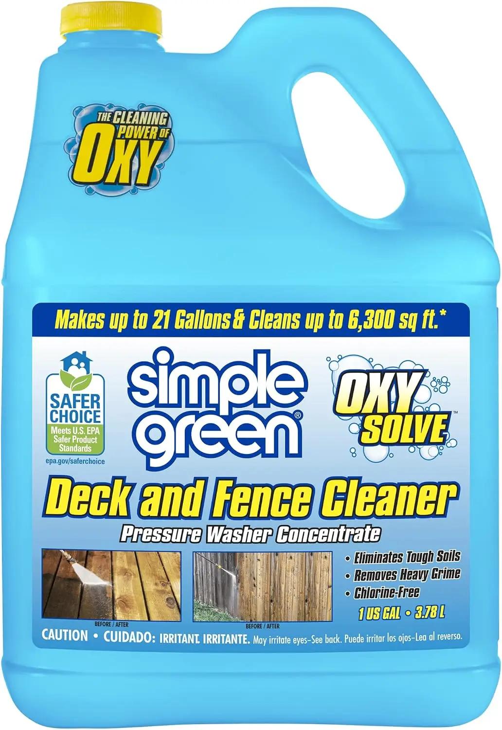 Simple Green Oxy Solve Deck and Fence Pressure Washer Cleaner, Colorless to Pale Straw, Unscented, 128 Fl Oz (Packaging May Vary) U.S. EPA Safer Choice [Amazon-developed Certification] Compact by Design
