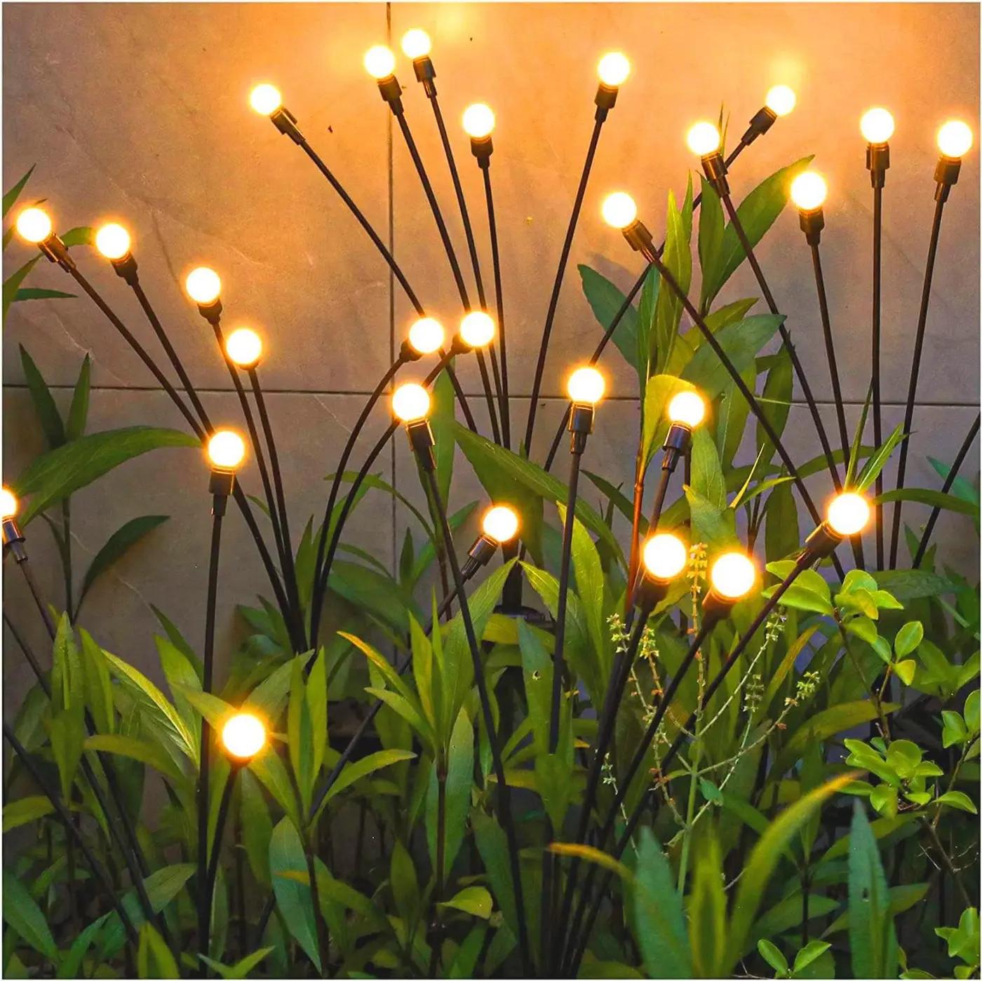 TONULAX Solar Garden Lights - Upgraded Solar Swaying Light, Sway by Wind, Outdoor Lights, Yard Patio Pathway Decoration, High Flexibility Iron Wire &amp; Heavy Bulb Base, Warm White(2 Pack) Global Recycled Standard