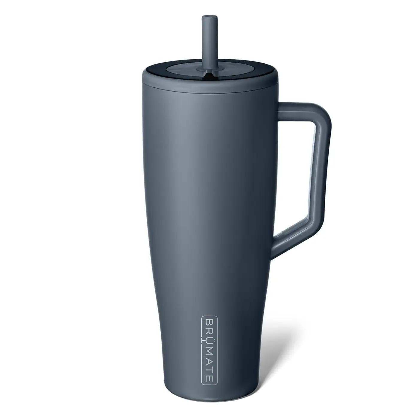 BrüMate BrüMate Era 40 oz Tumbler with Handle &amp; Straw | 100% Leakproof Insulated Water Bottle Tumbler with Lid &amp; Flexible SoftSip Straw | Made of Stainless Steel | Cup Holder Friendly | 40oz (Nightfall Blue)