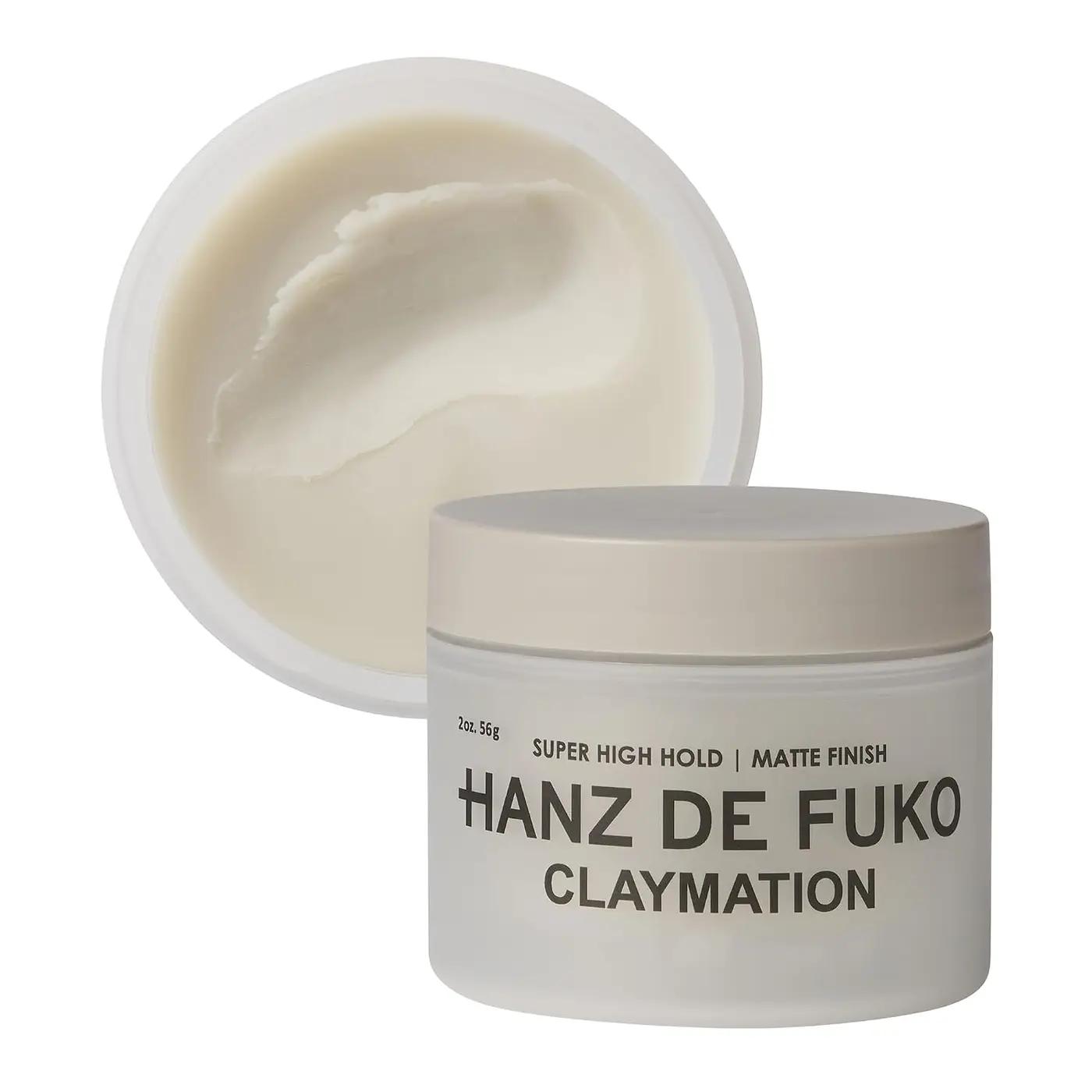 Hanz de Fuko Claymation – Premium Men’s Hair Styling Clay for a Super High Hold, Matte Finish – Clay &amp; Wax Hybrid, Ideal Texture Product for Straight, Wavy and Thick Hair Types – 2 oz, Travel Size