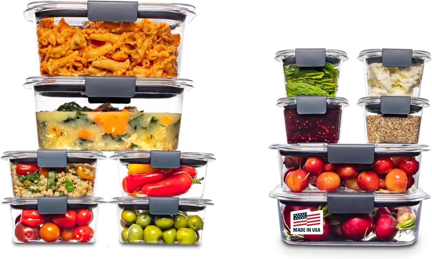 Rubbermaid Brilliance BPA-Free Airtight Food Storage Containers, 24-Piece Set, Easy for Meal Prep, Lunch &amp; Leftovers