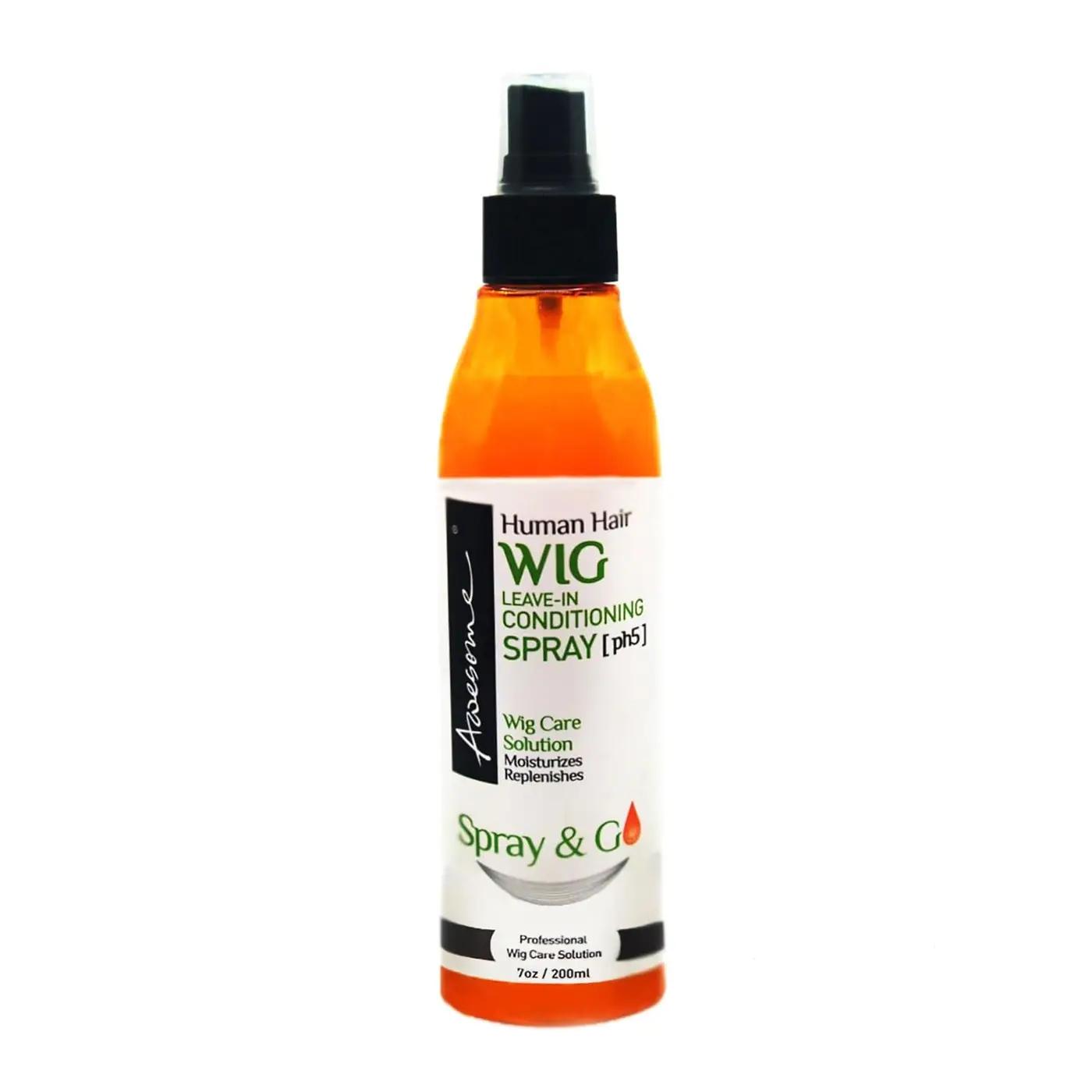 Awesome Human Hair Wig Leave in Conditioner Spray, pH5, Detangler &amp; Easy Combing, Promoting Silkiness, Shine &amp; Freshness, preventing Dryness (7 fl oz)