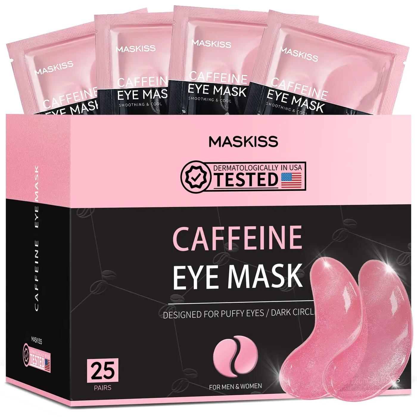 Maskiss Under Eye Patches (25 Pairs), Caffeine Eye Masks for Dark Circles Puffy Eyes Undereye Bags, Collagen Eye Patches for Wrinkles and Puffiness, Skin Care Gift for Her