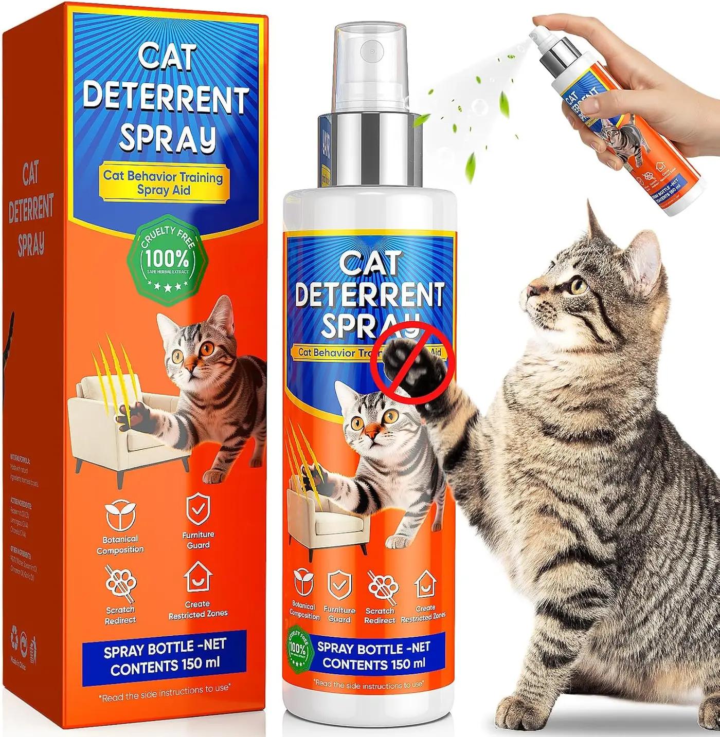 Cat Deterrent Spray for Furniture Protection, Pee Spraying, Excessive Chewing &amp; Scratching Everywhere, Cat Repellent Indoor and Outdoor, Pet-Safe Formula, 5.07 Fl Oz